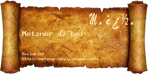 Metzner Ábel névjegykártya